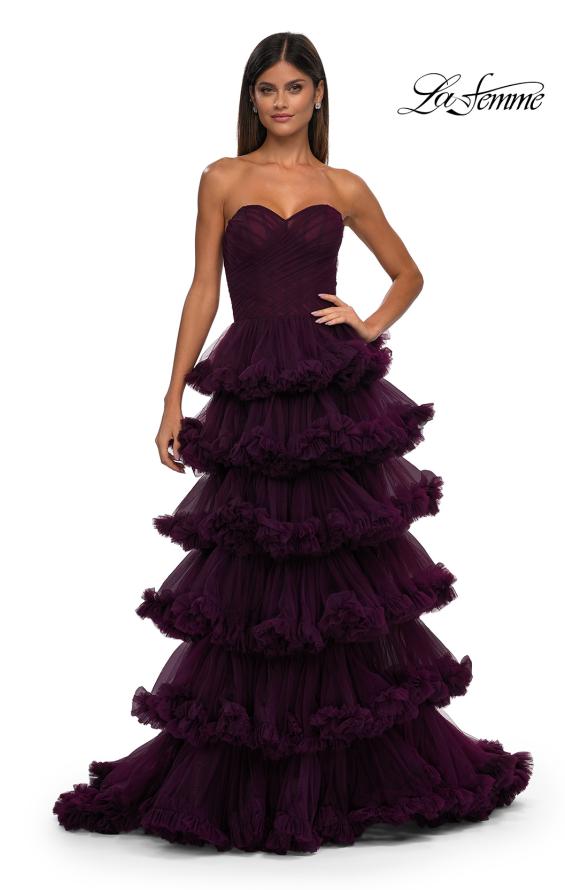 La Femme 32721 - Sweetheart Ruffled Ballgown