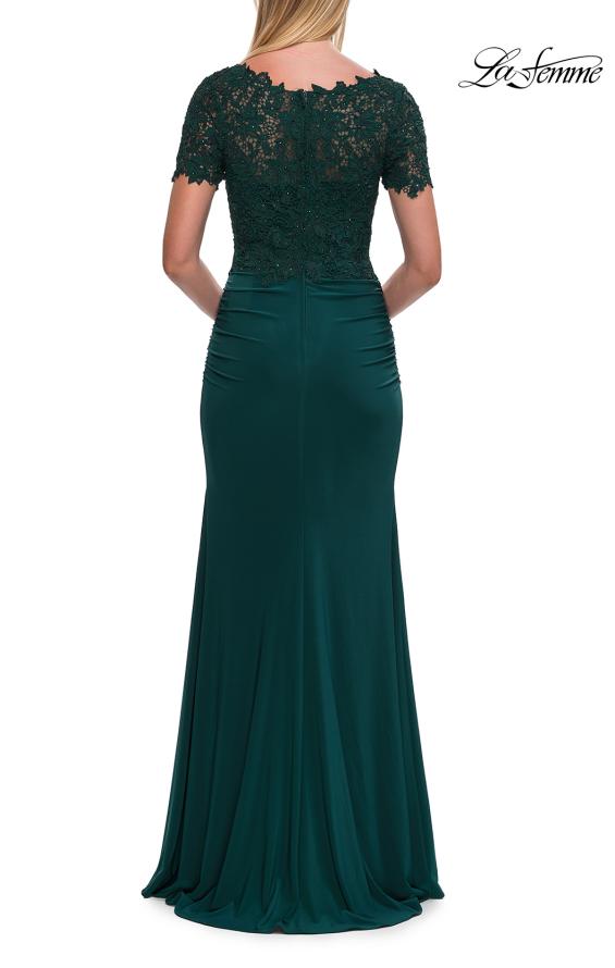 La Femme 33331 - Bateau Lace Top Evening Gown
