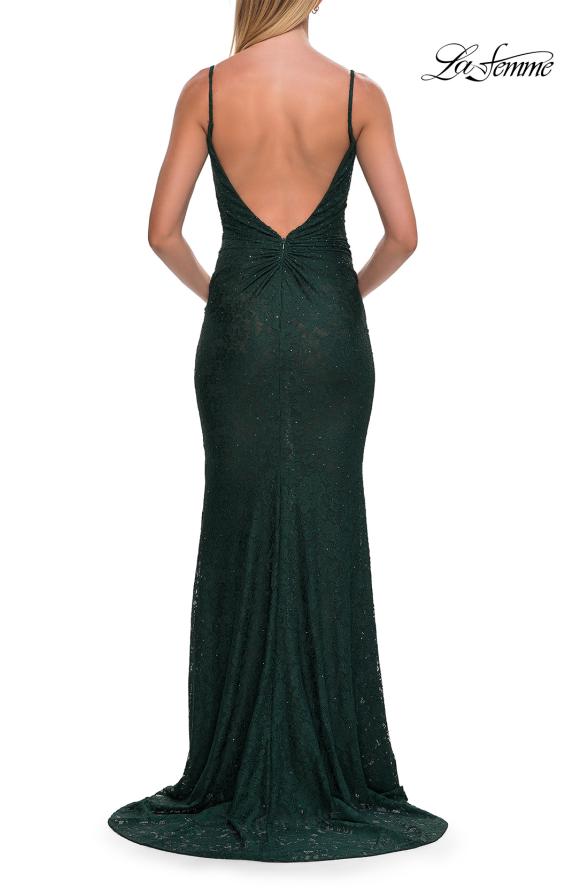 La Femme 33264 - Fitted Spaghetti Strap Lace Dress