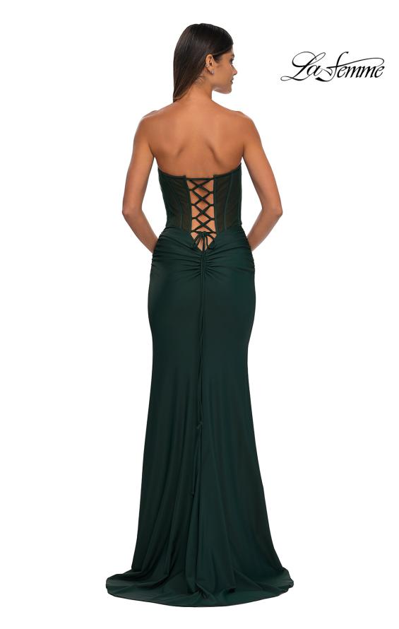 La Femme 32971 - Strapless Prom Gown with Slit
