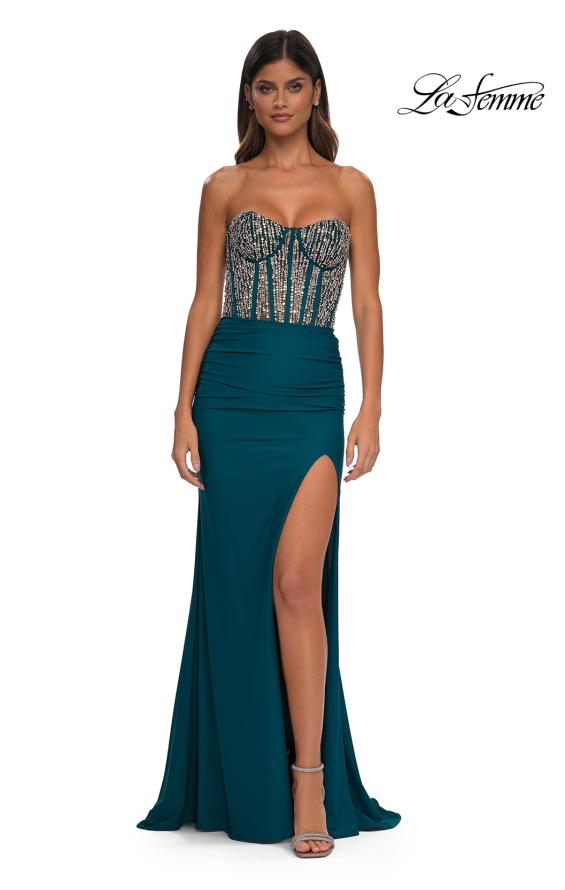La Femme 32669 - Rhinestone Corset Prom Gown