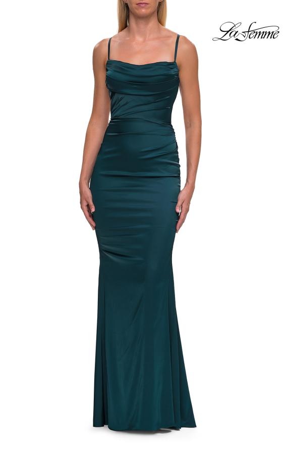 La Femme 33604 - Spaghetti Strap Long Sheath Gown