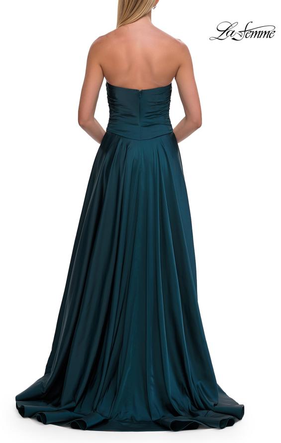 La Femme 33417 - Strapless High Slit A-Line Gown