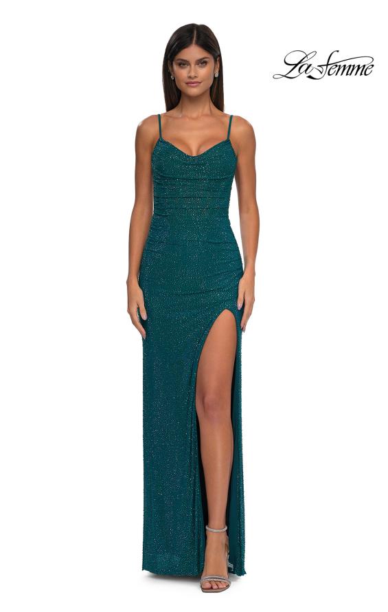 La Femme 32578 - Sweetheart Ruched Corset Prom Gown
