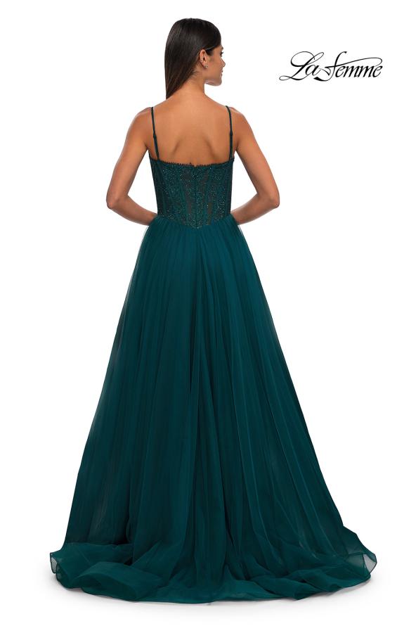 La Femme 32594 - V-Neck A-Line Prom Gown