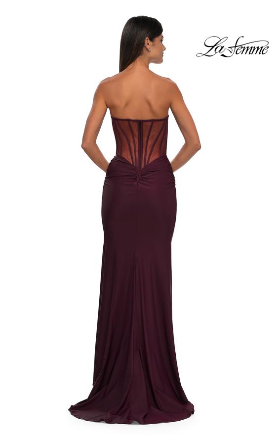 La Femme 32912 - Lace Appliqued Sheath Prom Gown