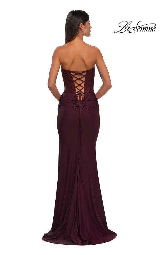 La Femme 32971 - Strapless Prom Gown with Slit