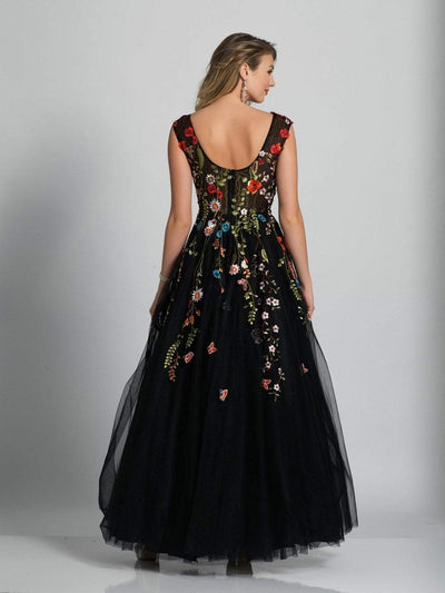 Dave & Johnny - A5703 V Neck Floral Evening Dress Special Occasion Dress