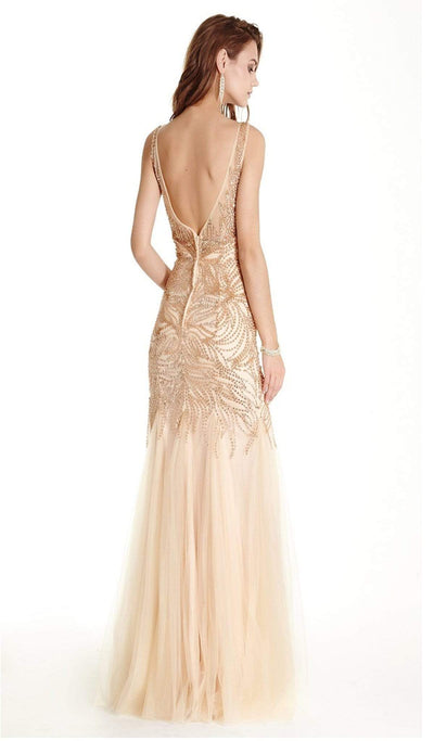 Dazzling Deep V-neck Trumpet Prom Dress Dress