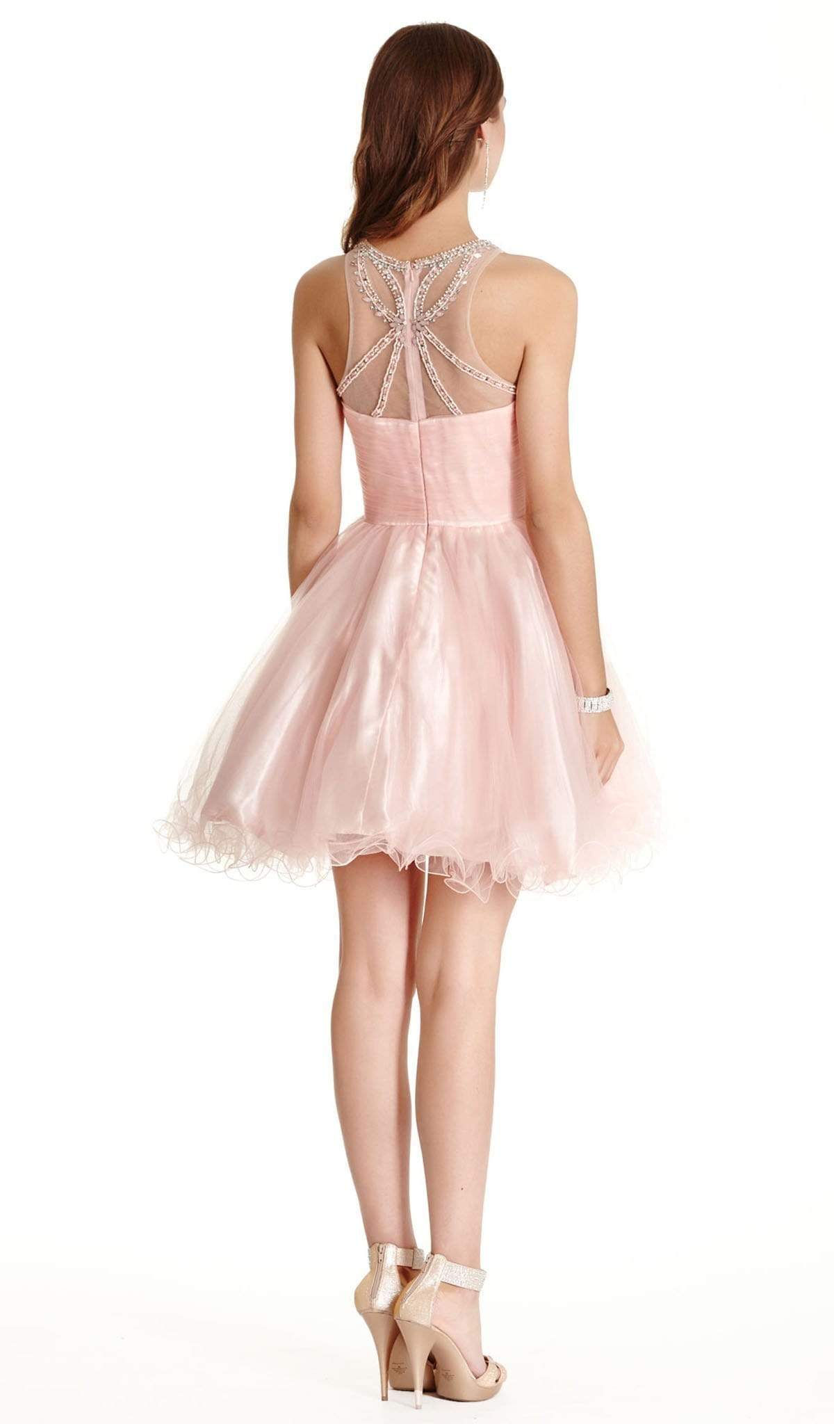 Dazzling Illusion Halter A-line Homecoming Dress Homecoming Dresses