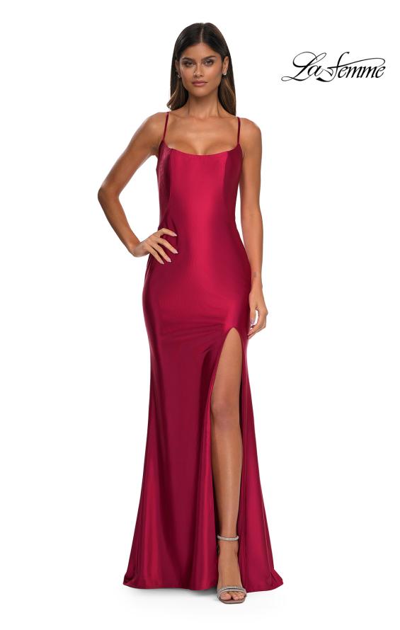 La Femme 32640 - Scoop Neckline Jersey Prom Gown