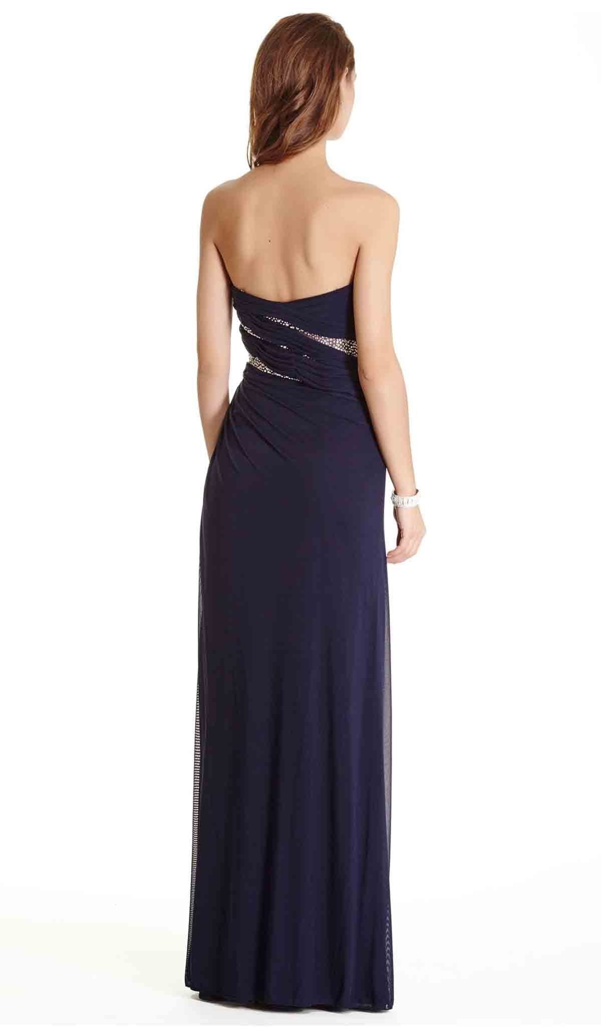 Diagonally Embellished Pleated Evening Dress Dress