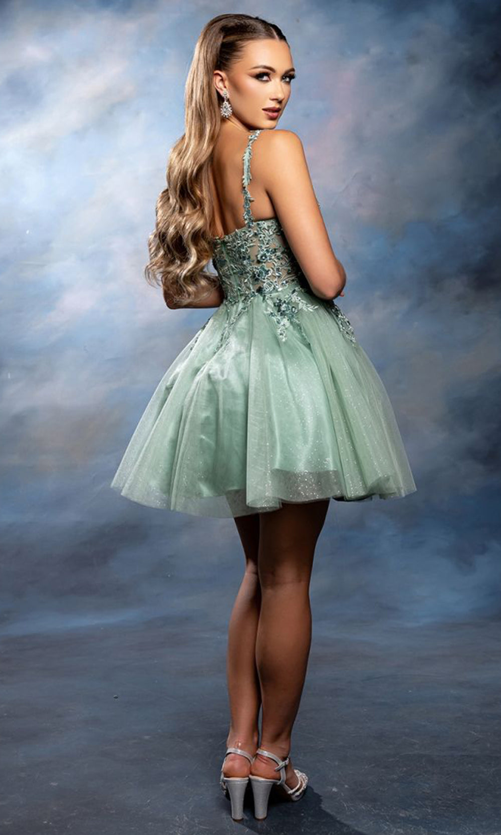 May Queen MQ2246 - Embroidered V Neck Cocktail Dress Spercial Occasion Dresses In Green 