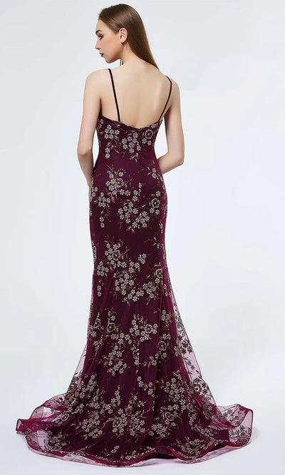 J'Adore Dresses J19019 - Floral Trumpet Prom Gown Special Occasion Dresses