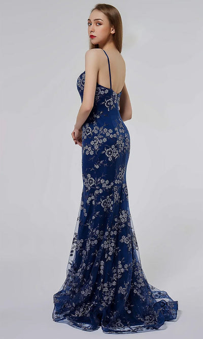 J'Adore Dresses J19019 - Floral Trumpet Prom Gown Special Occasion Dresses