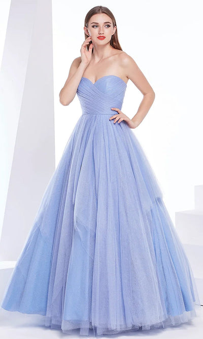 J'Adore Dresses J14016 - Strapless Pleated Detail Ballgown Special Occasion Dresses