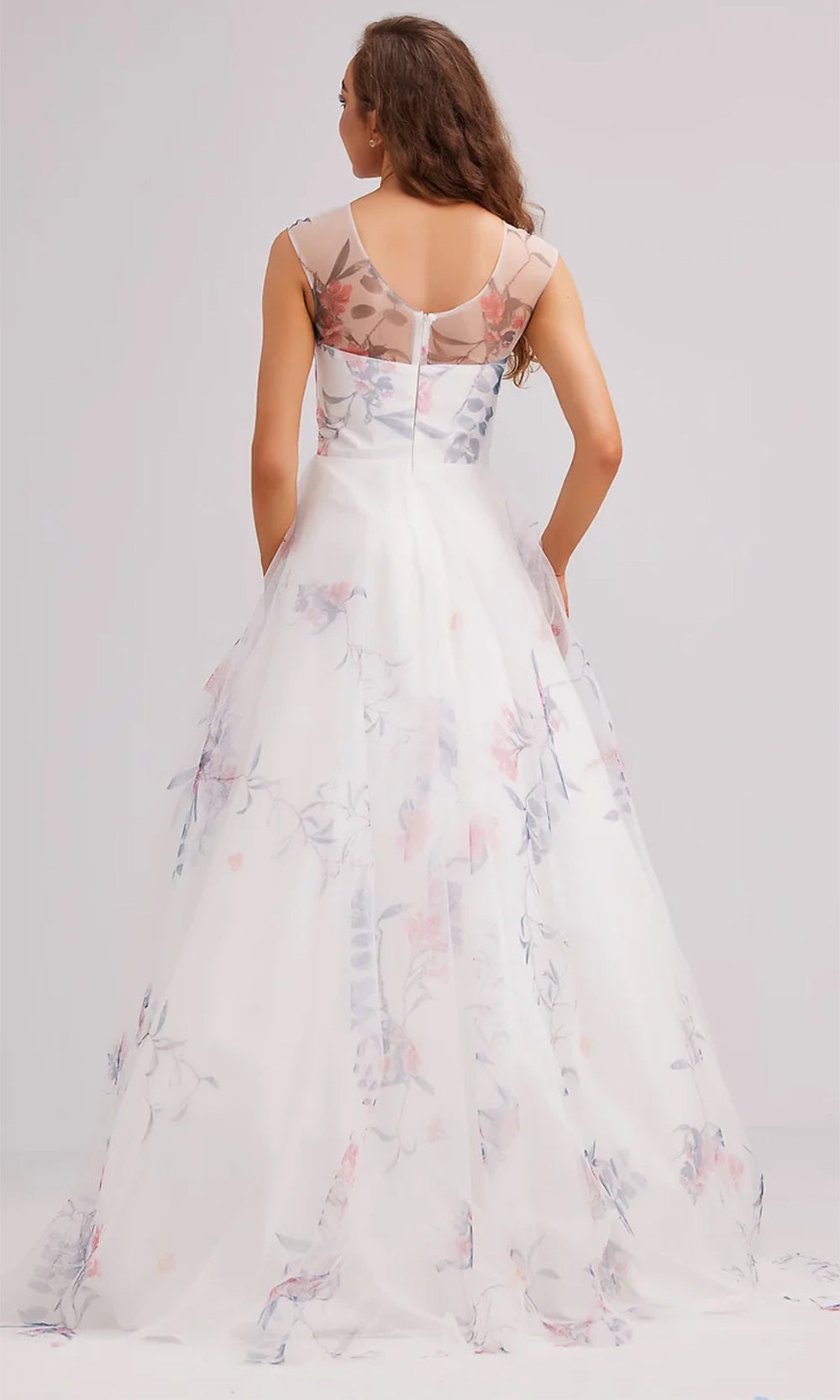 J'Adore Dresses J23022 - Floral Printed A-Line Prom Gown Special Occasion Dresses