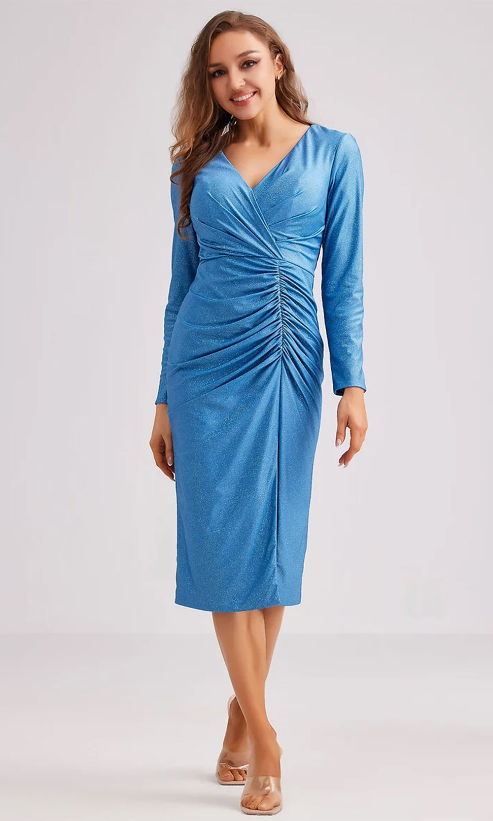 J'Adore Dresses J23064 - V-Neck Long Sleeve Dress Special Occasion Dresses