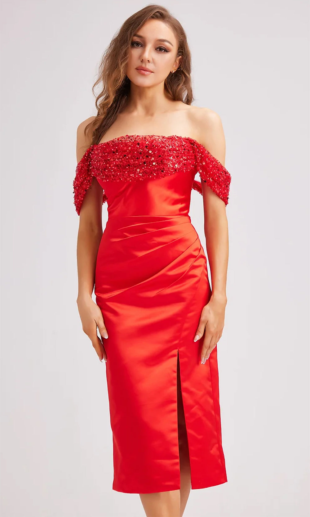 J'Adore Dresses J23061 - Off-Shoulder Sequin Formal Dress Special Occasion Dresses