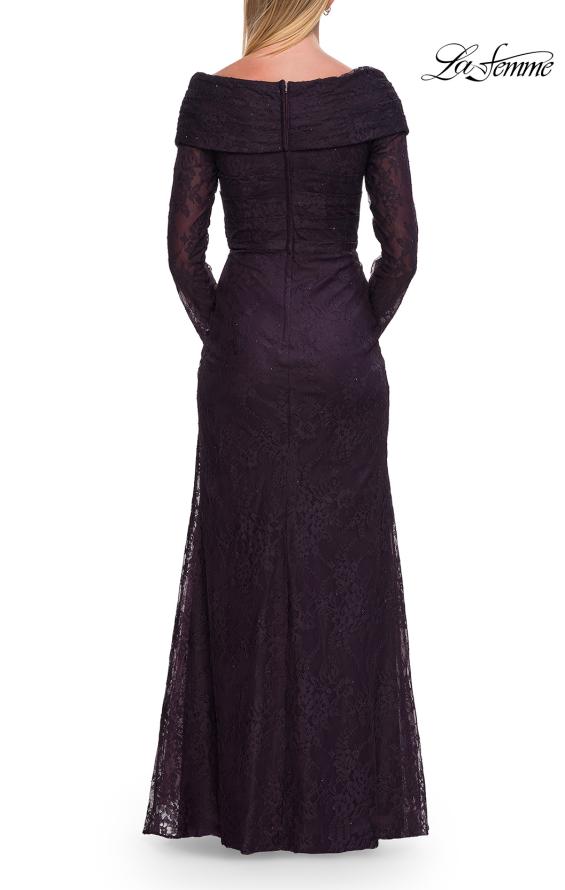La Femme 33333 - Lace Embellished V-Neck Formal Gown