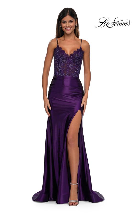 La Femme 32689 - Illusion Lace Prom Gown