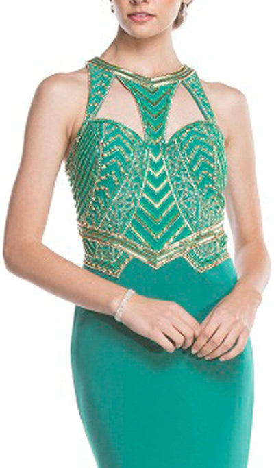 Elegant Embellished Halter Sheath Prom Dress Prom Dresses