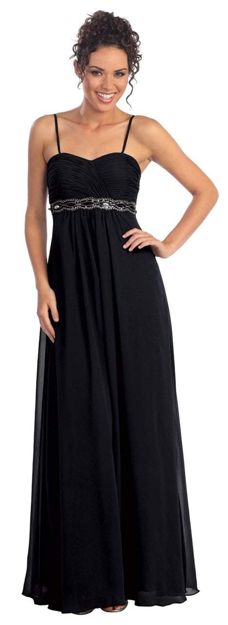 Elizabeth K - GL1016 Jewel Embellished Sweetheart A-line Dress Bridesmaid Dresses XS / Black