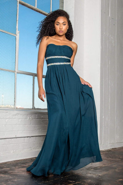 Elizabeth K - GL1017 Sweetheart Sequined Empire Waist Dress Special Occasion Dress XS / Dk.Teal