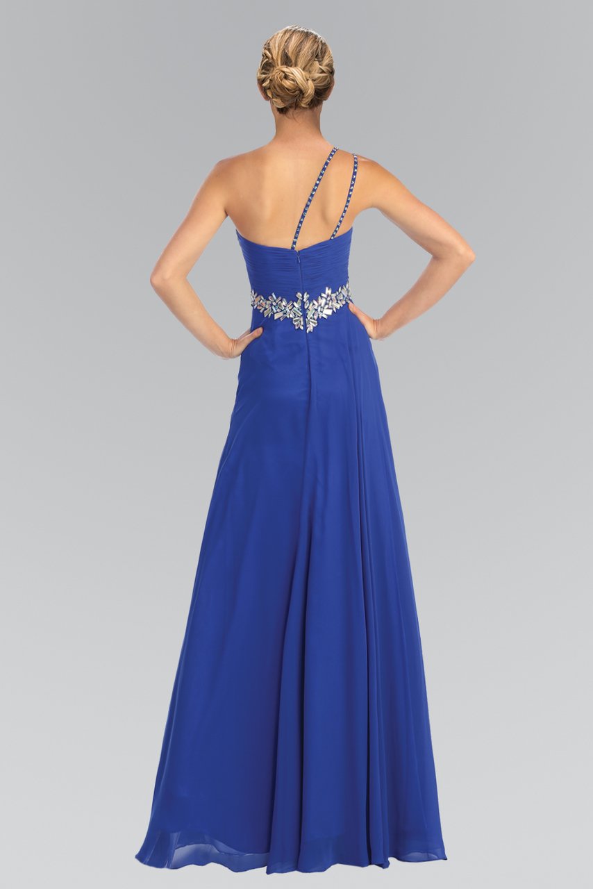 Elizabeth K - GL1030 Jeweled Ruched Sweetheart Chiffon Dress Special Occasion Dress XS / Royal Blue