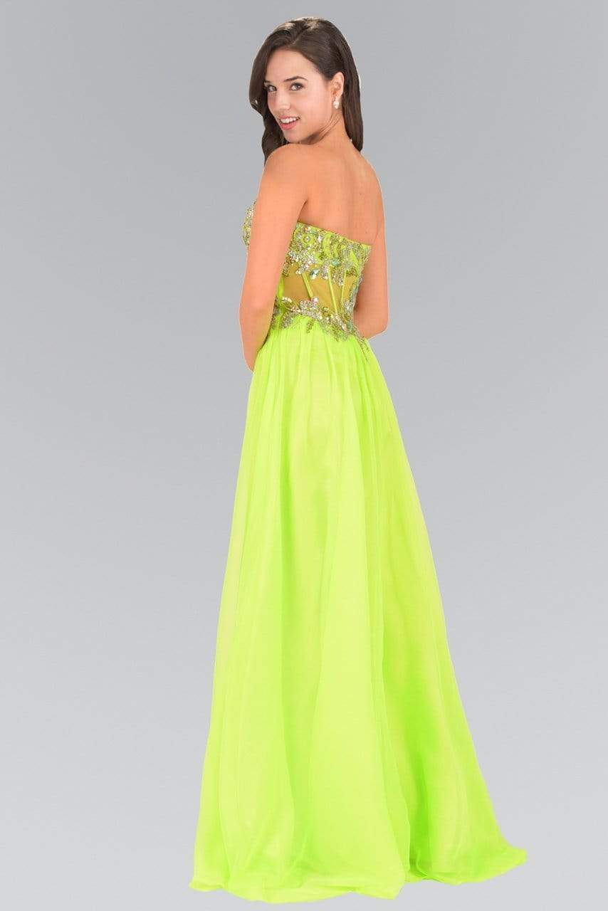 Elizabeth K - GL1085 Embellished Sweetheart Chiffon A-line Dress Prom Dresses