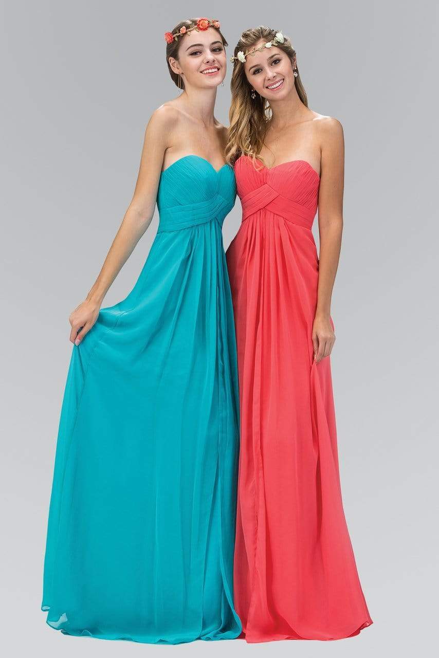 Elizabeth K - GL1122 Pleated Sweetheart Chiffon A-line Dress Bridesmaid Dresses XS / Aqua