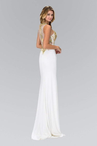 Elizabeth K - GL1343 Embellished Illusion Neck Jersey Gown Special Occasion Dress