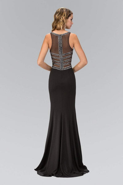 Elizabeth K - GL1359 V-Neck Jersey Sheath Gown with Slit Special Occasion Dress