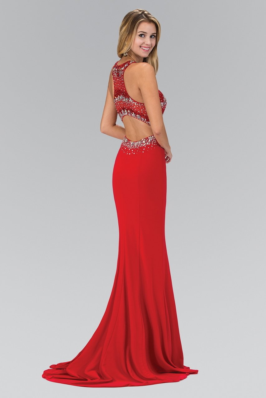 Elizabeth K - GL1361 Jewel-Accented Halter Neck Gown Special Occasion Dress