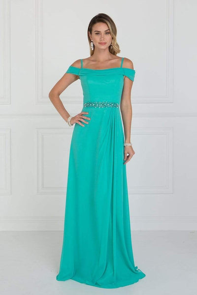 Elizabeth K - GL1522 Draped Cowl Back A-Line Chiffon Gown Bridesmaid Dresses XS / Tiffany