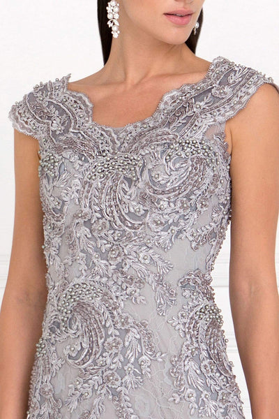 Elizabeth K - GL1540 Lace Embroidered V-neck Sheath Dress Mother of the Bride Dresses
