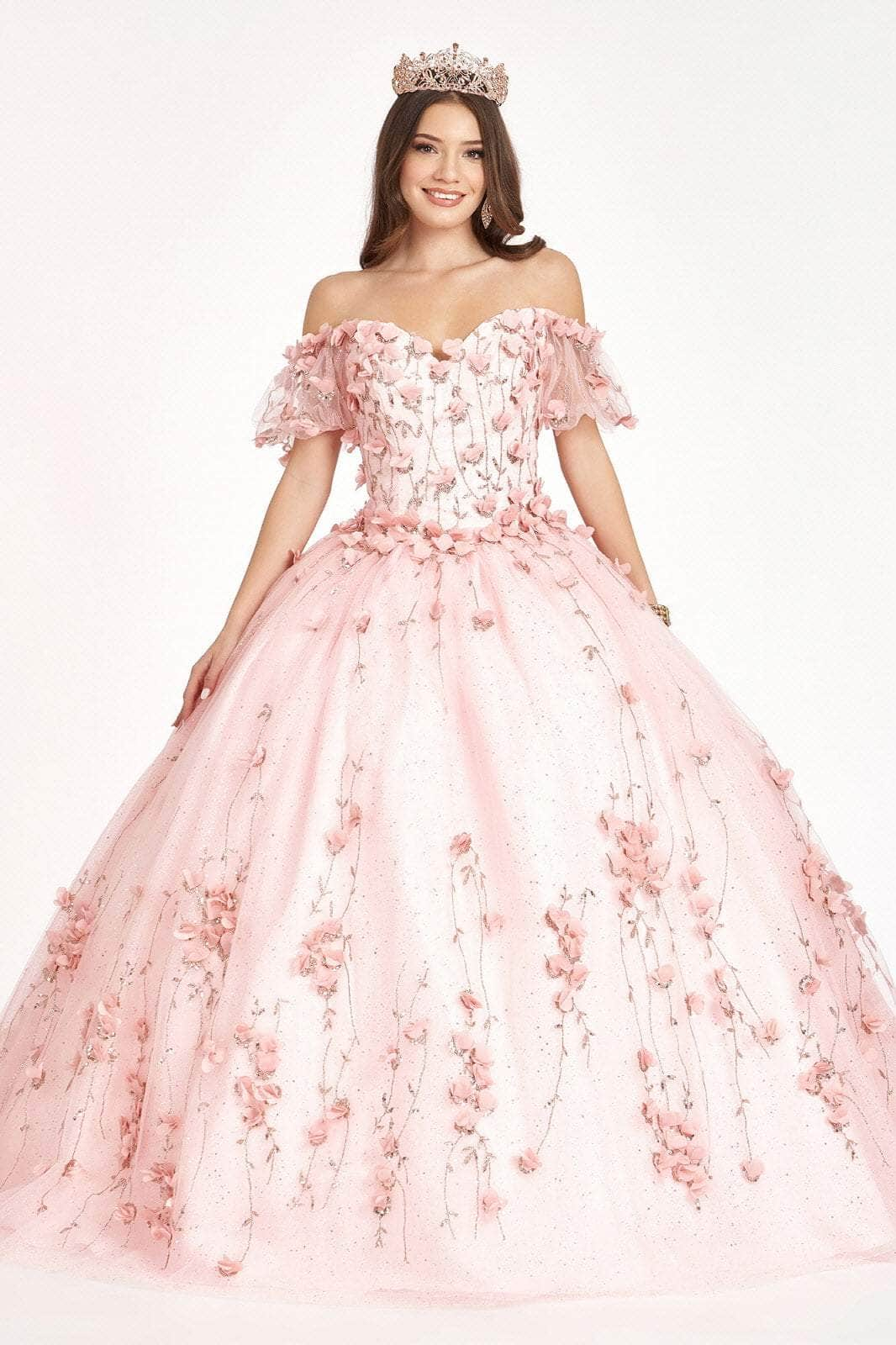 Elizabeth K GL1975 - Floral Glitter Ballgown Special Occasion Dress