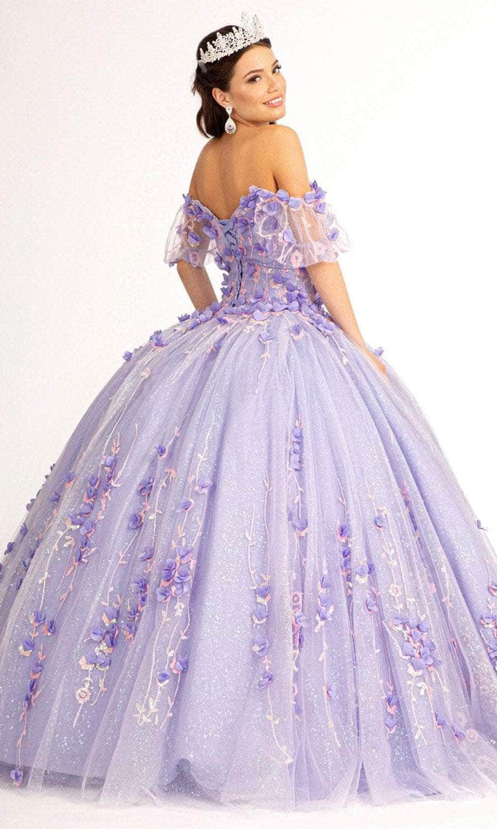 Elizabeth K GL1975 - Floral Glitter Ballgown Special Occasion Dress