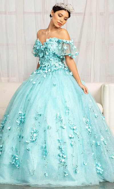 Elizabeth K GL1975 - Floral Glitter Ballgown Special Occasion Dress