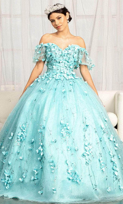 Elizabeth K GL1975 - Floral Glitter Ballgown Special Occasion Dress