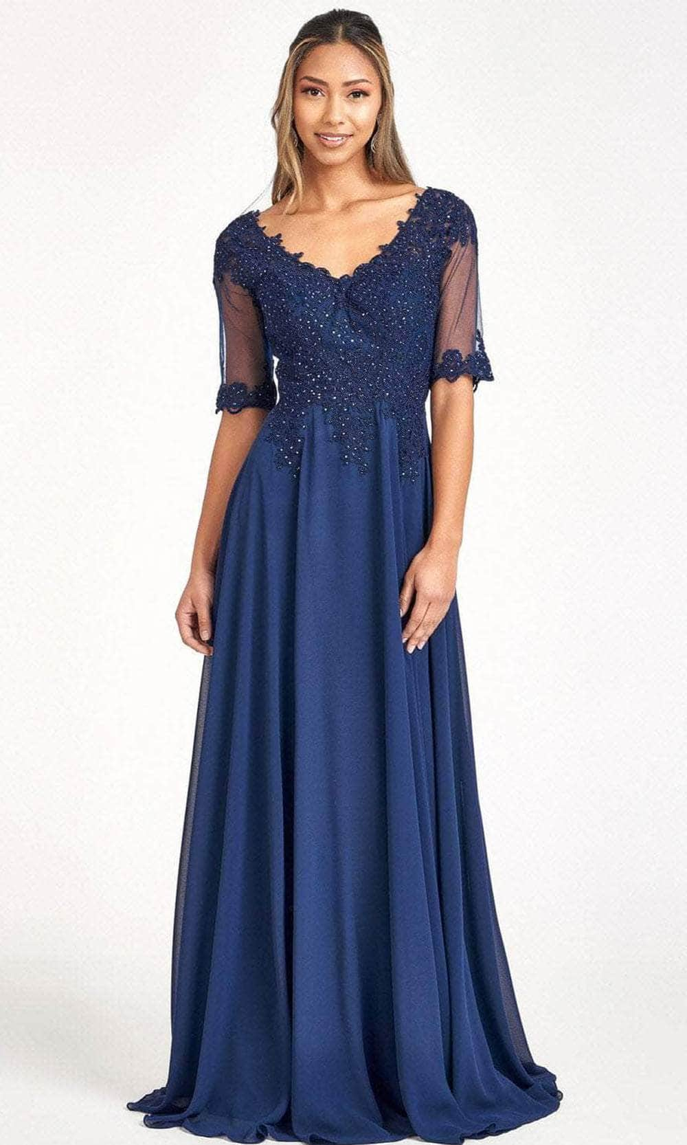 Elizabeth K GL1982 - Quarter Sleeve A-Line Evening Dress Mother of the Bride Dresses