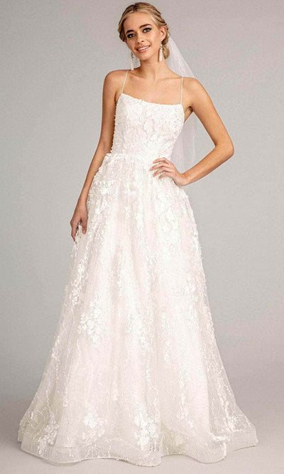 Elizabeth K GL1985 - Sleeveless Floral Wedding Dress Bridal Dresses XS / White