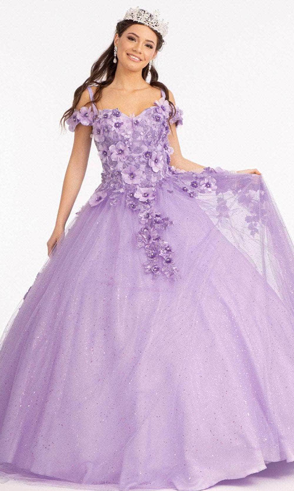 Elizabeth K GL1988 - Sweetheart Floral Prom Ballgown Special Occasion Dress XS / Lilac