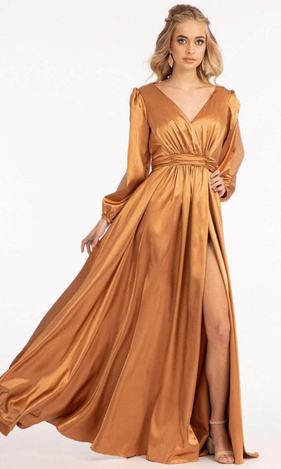 Elizabeth K GL1990 - Split Sleeve High Slit Evening Dress Special Occasion Dress XS / Sienna