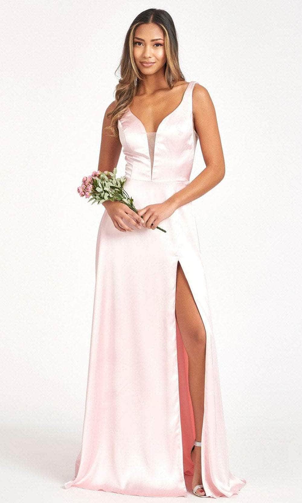 Elizabeth K GL1992 - Plunging Bodice Satin Prom Dress Special Occasion Dress