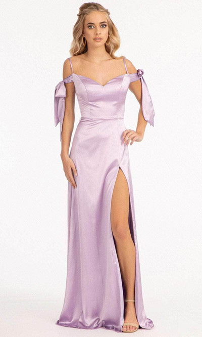 Elizabeth K GL1994 - Tie Strap Satin A-Line Prom Dress Special Occasion Dress XS / Lilac