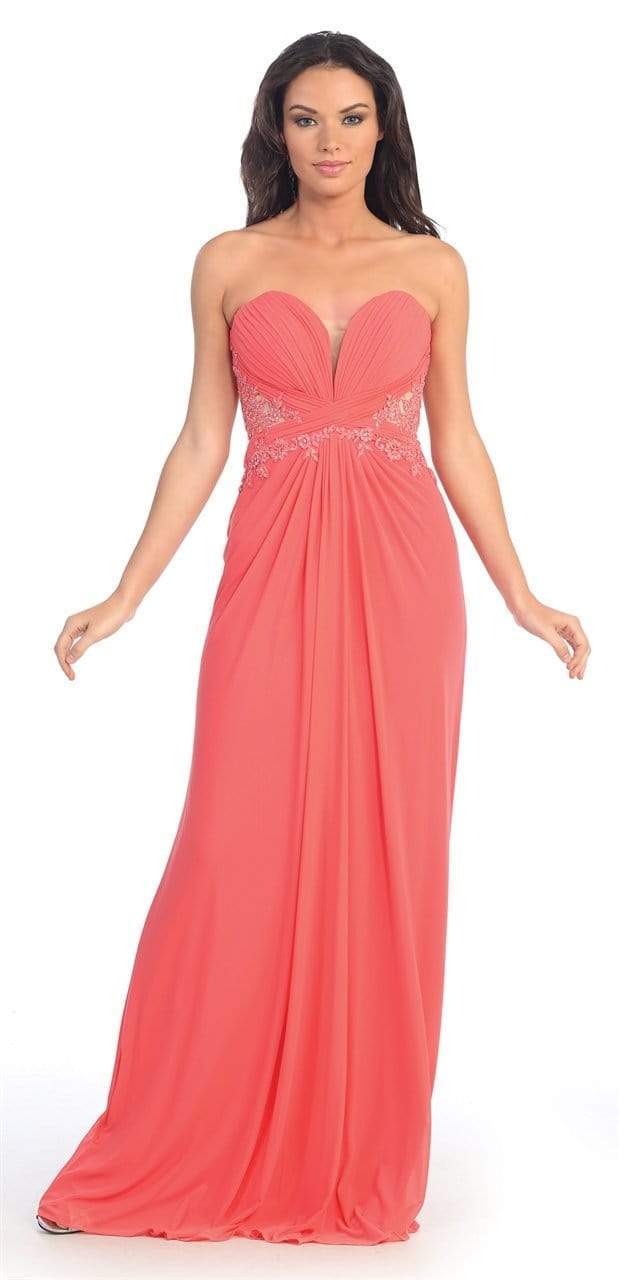 Elizabeth K - GL2016 Embroidered Sweetheart A-Line Dress Bridesmaid Dresses XS / Coral