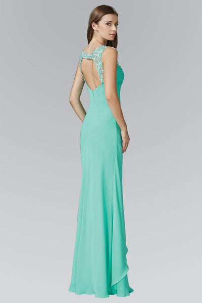 Elizabeth K - GL2061 Beaded Illusion Scoop Neck Chiffon Dress Bridesmaid Dresses