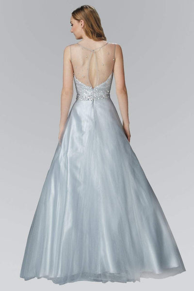 Elizabeth K - GL2111 Embellished Sheer Bodice and Back Tulle Gown Special Occasion Dress