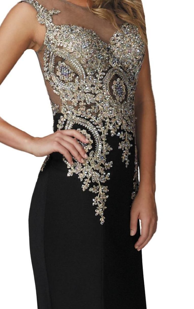 Elizabeth K - GL2166-1 Beaded Lace Applique Embellished Gown Special Occasion Dress